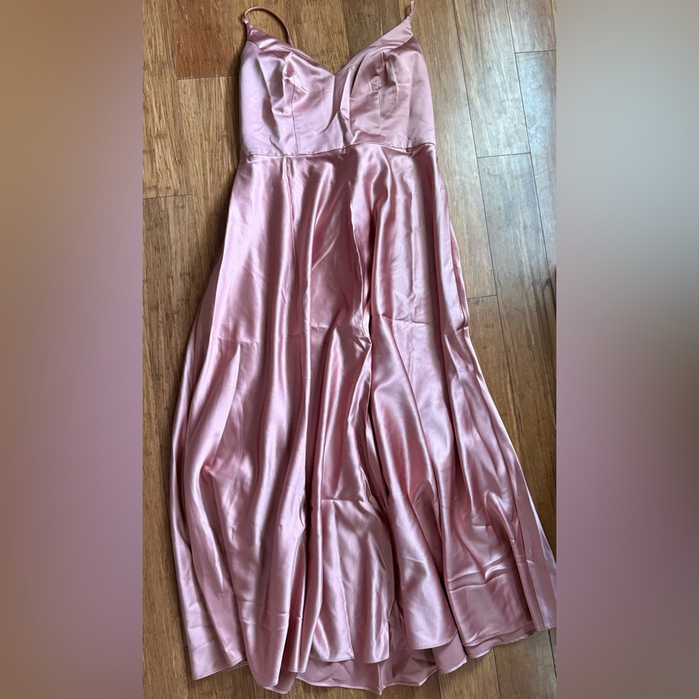 Elegant Pink Satin Dress